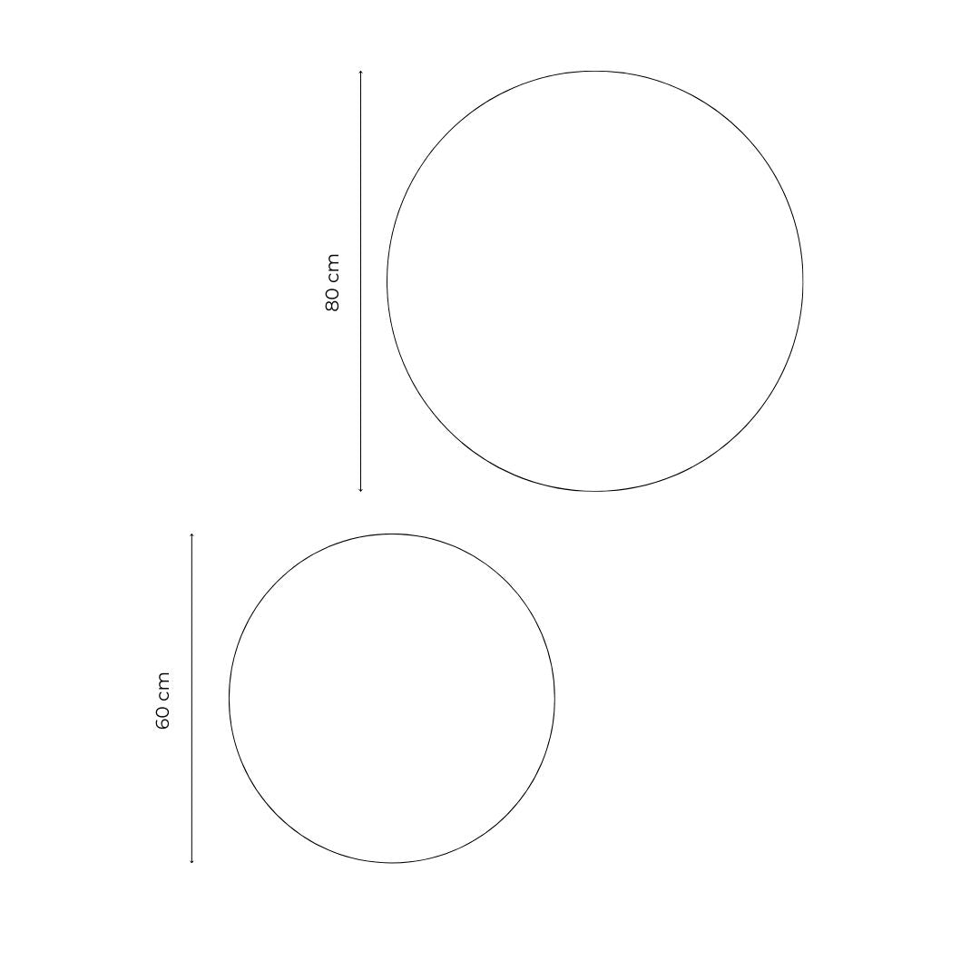 Set x 2 Espejo Decorativo Redondo Metálico 60 y 80 cm - HOSUR