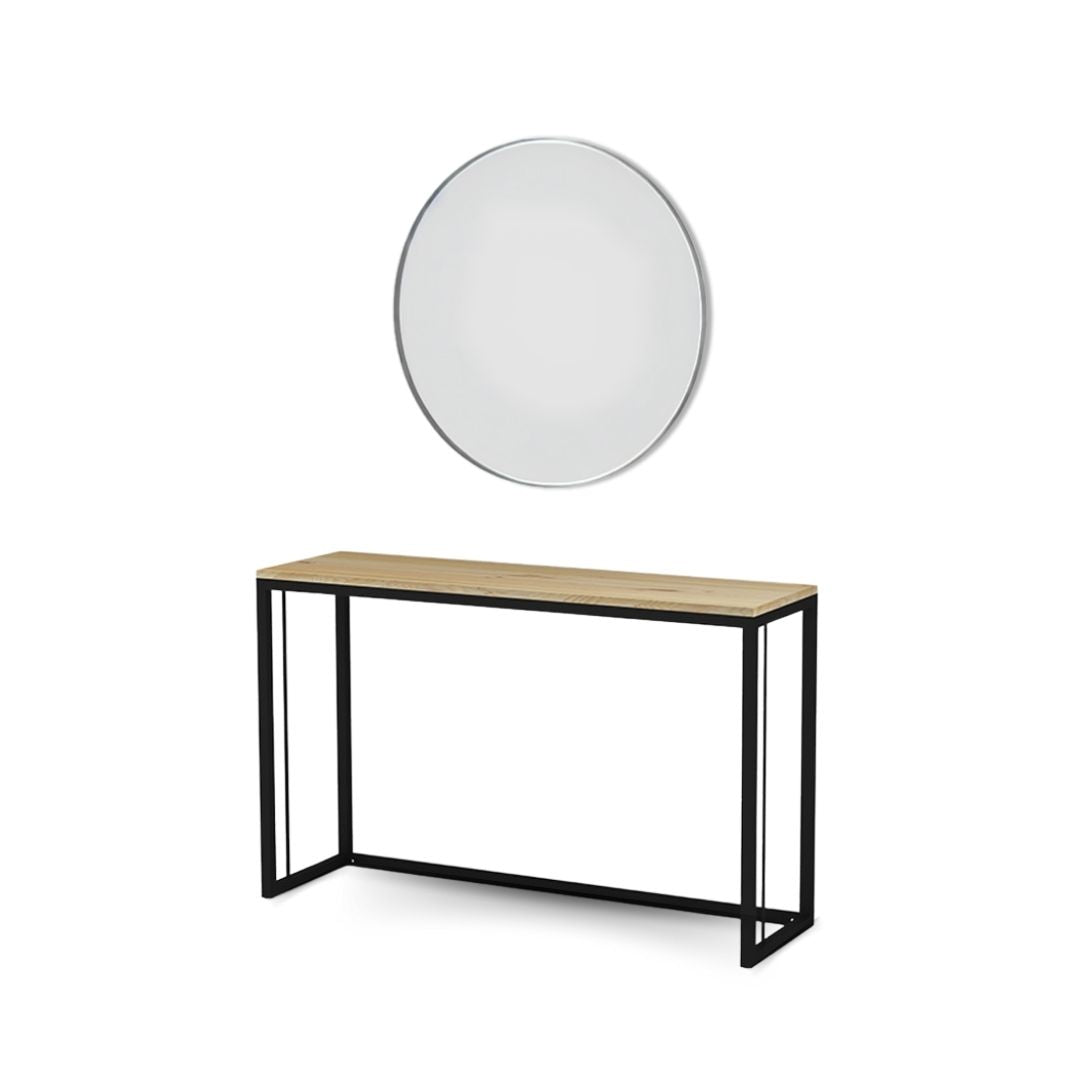 Combo Mueble Recibidor 120 cm + Espejo circular 70 cm - COLOMBIA