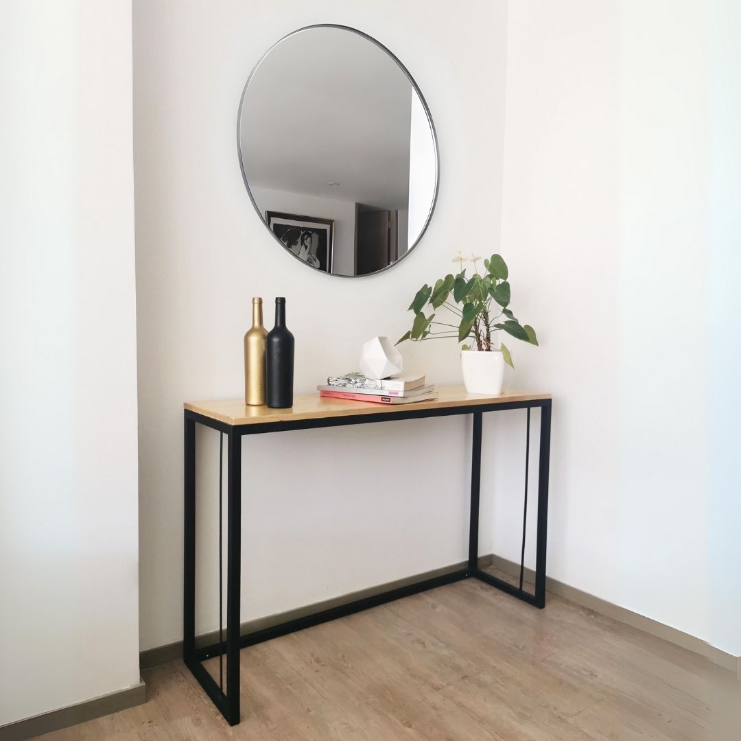 Combo Mueble Recibidor 120 cm + Espejo circular 70 cm - COLOMBIA