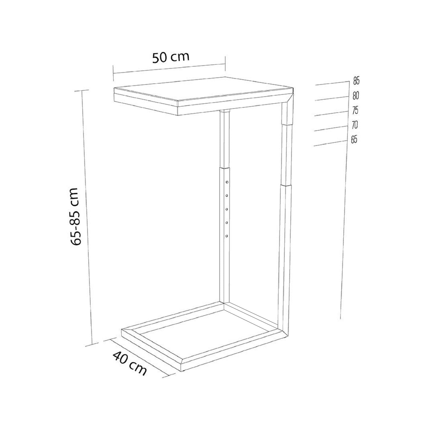 Mesa Auxilar Rectangular con Altura Graduable - VIGO