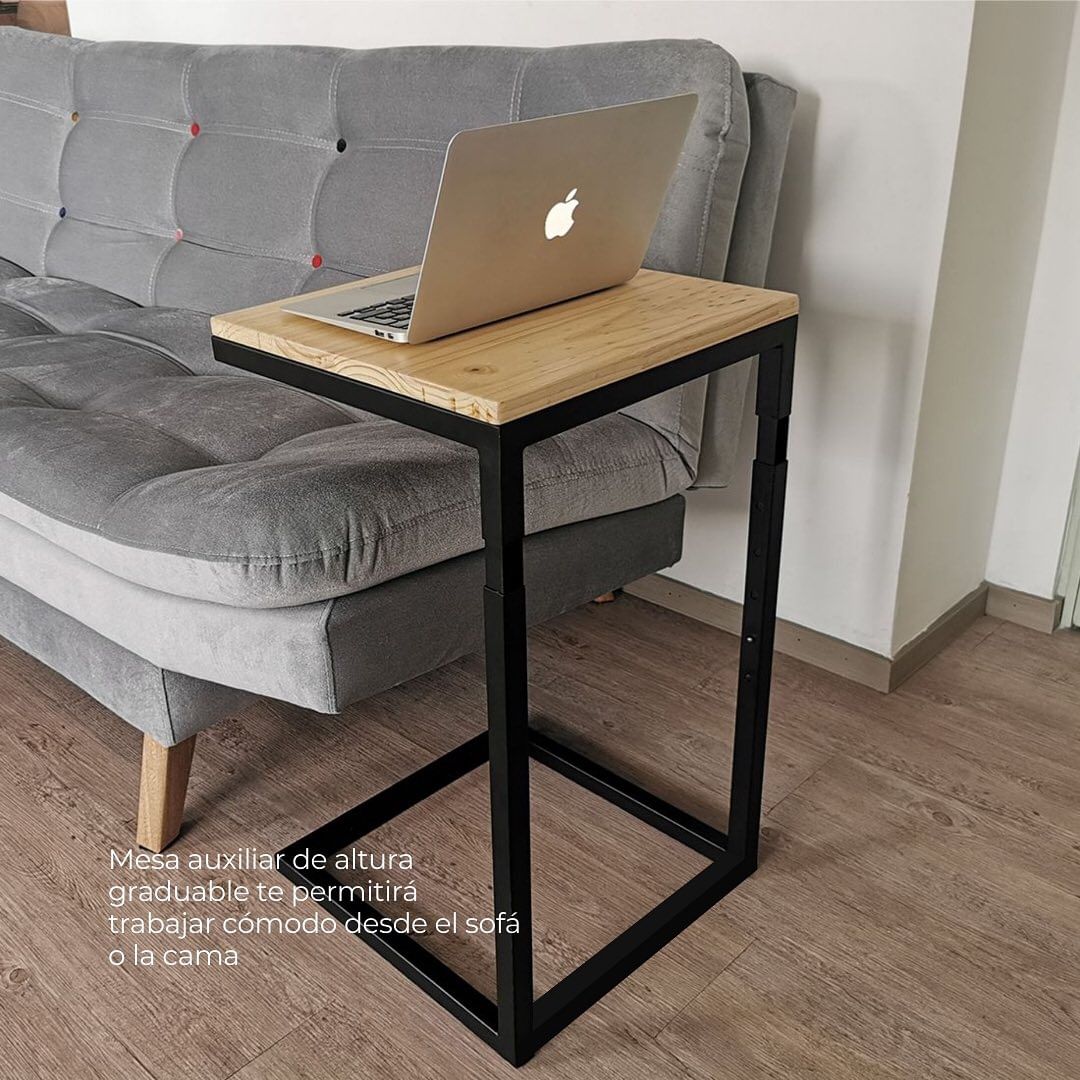 Mesa Auxiliar Cuadrada con Altura Graduable - PORTO