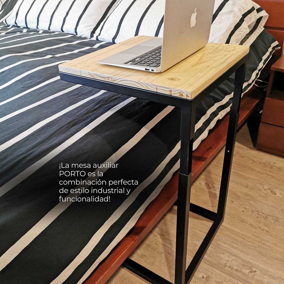 Mesa Auxiliar Cuadrada con Altura Graduable - PORTO