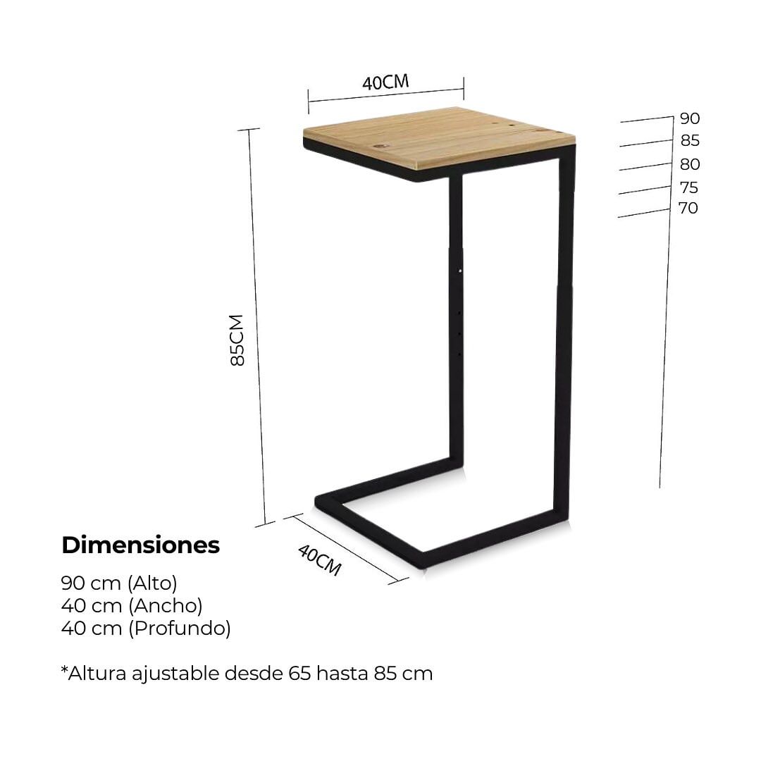 Mesa Auxiliar Cuadrada con Altura Graduable para Bicicleta - OSLO