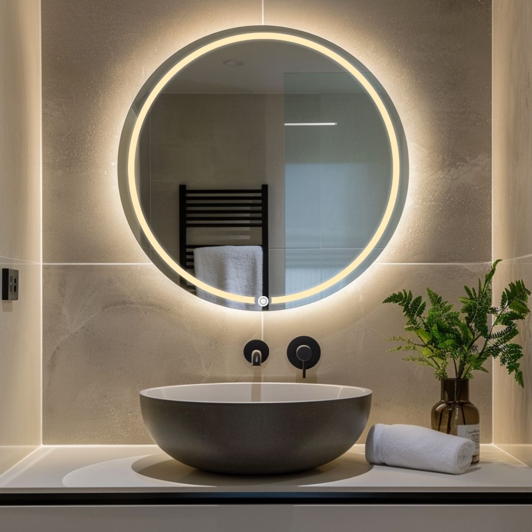 Espejo Decorativo Redondo con aro de luz - TOKIO SAND