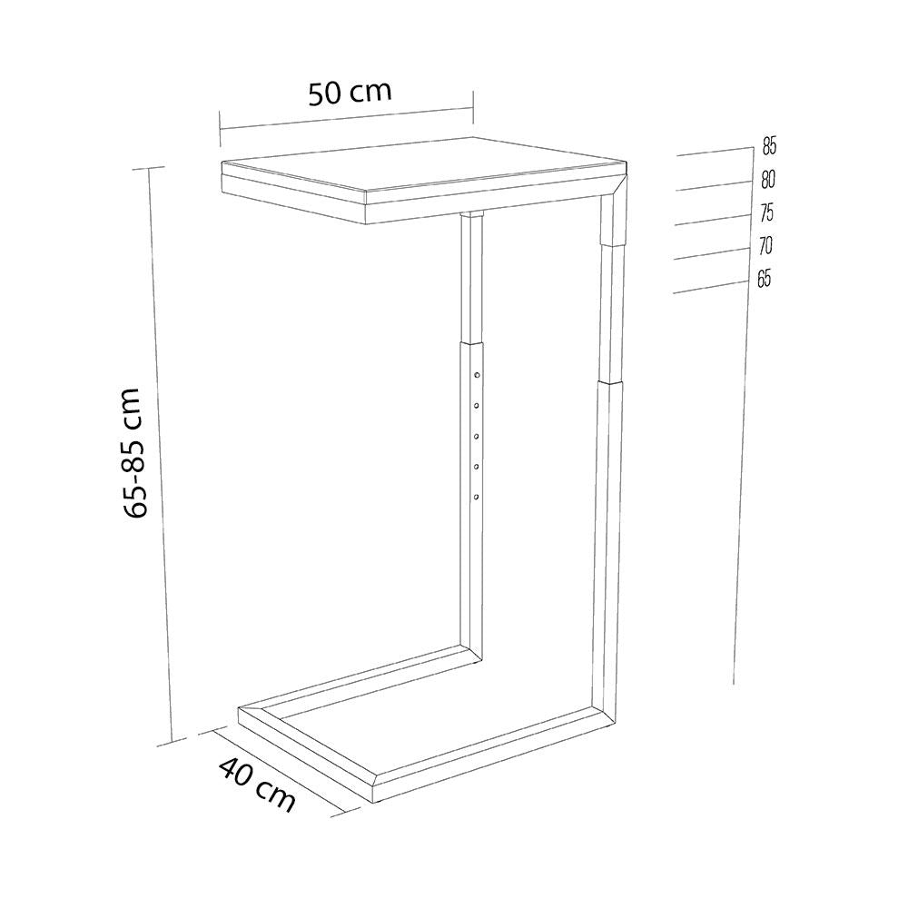 Mesa Auxilar Rectangular con Altura Graduable - VIGO