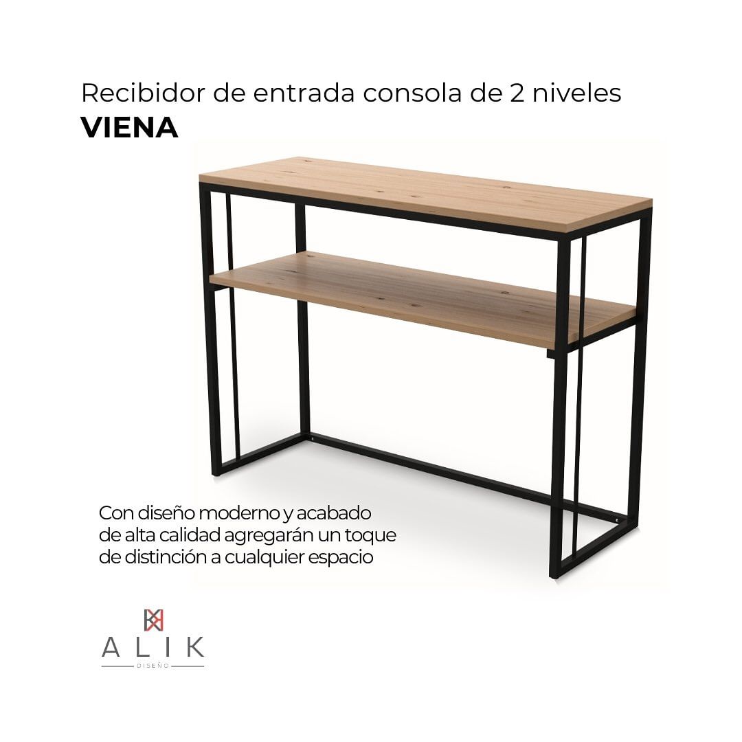 Mueble Recibidor Consola de Entrada de 2 Niveles - VIENA