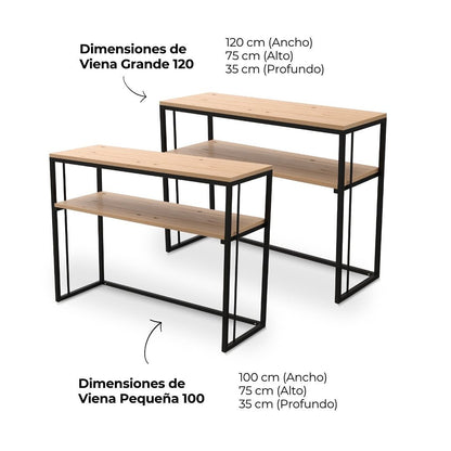 Mueble Recibidor Consola de Entrada de 2 Niveles - VIENA