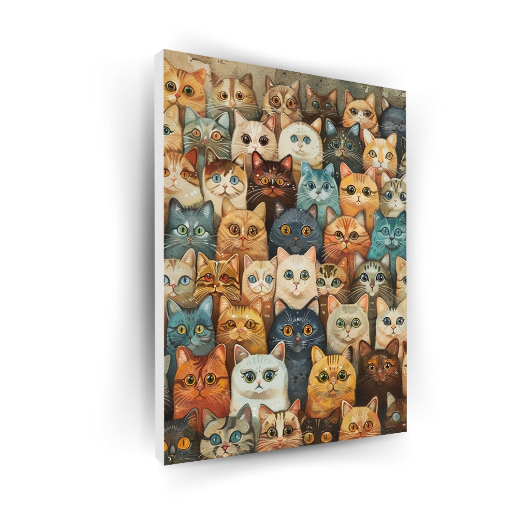 Cuadro Decorativo de Gatos - MOSAICO FELINO